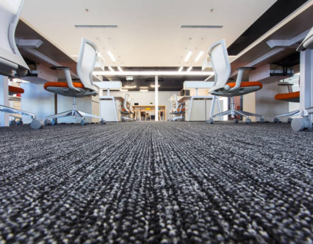 Routine office cleaning designed to improve workplace appearance and cleanliness.