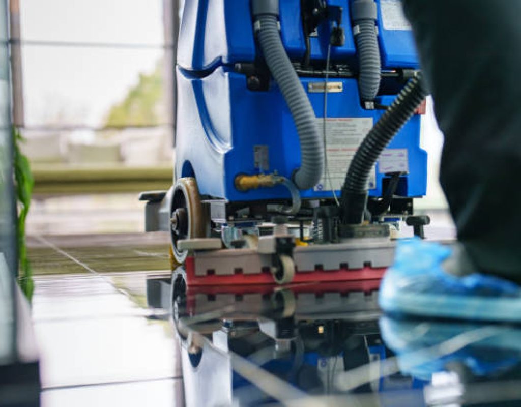 Thorough office cleaning services for desks, floors, common areas, and workstations.