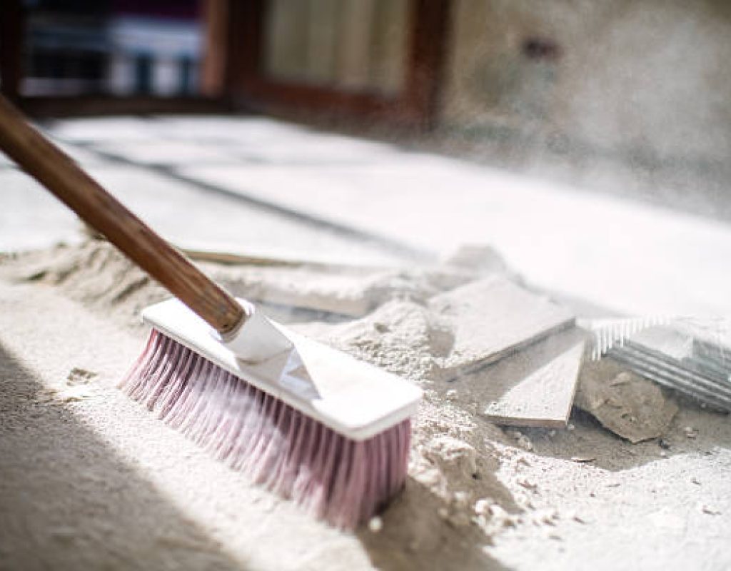 Construction site cleaning service making space ready for occupancy
