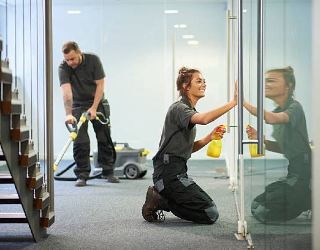 Commercial office cleaning focused on cleanliness, hygiene, and employee comfort.